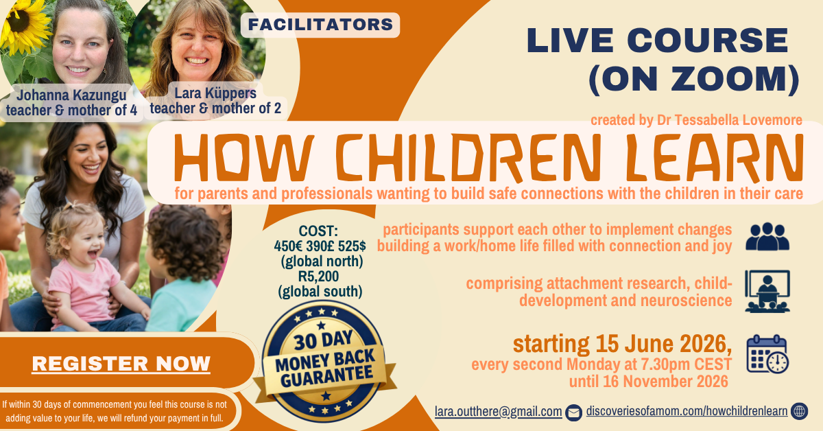 information flyer for new How Children Learn course with Lara Küppers and Johanna Kazungu